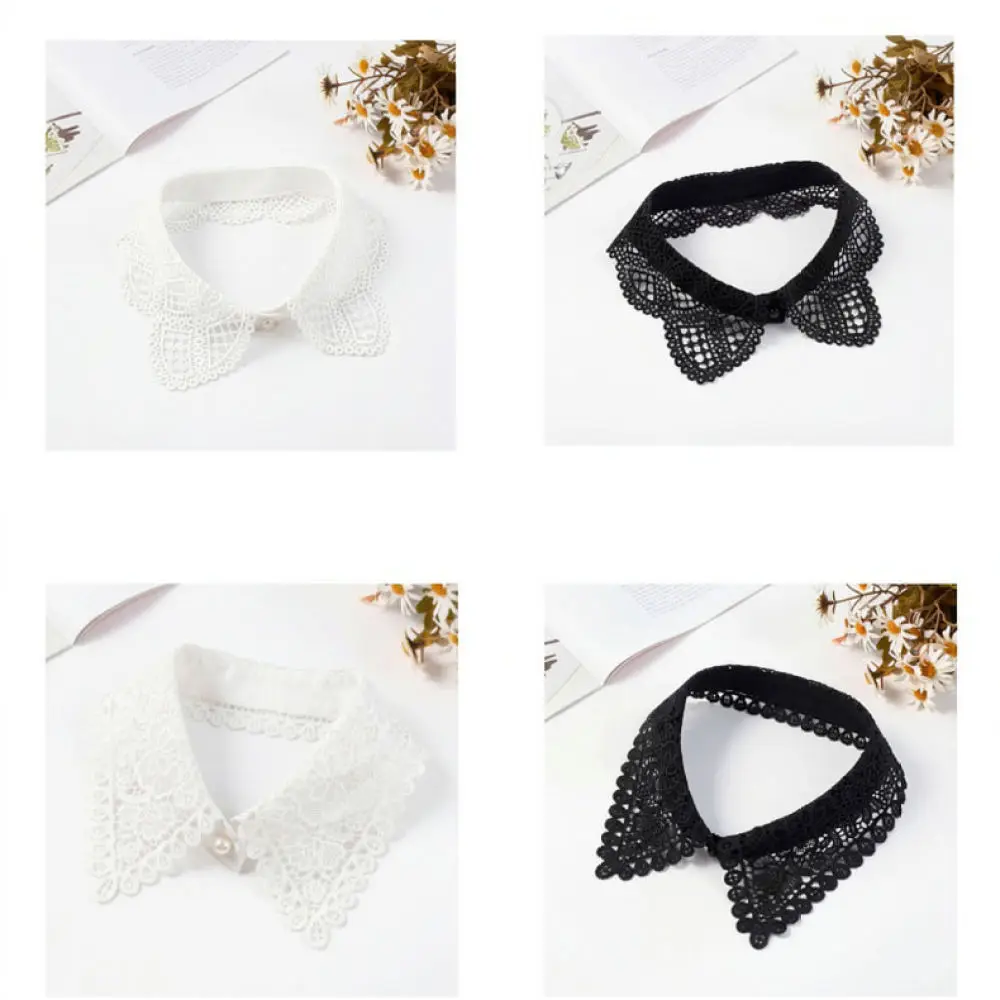 Fashion Women Detachable Floral Lace Fake Collar Elegant Decorative Dickey For Sweater Blouse Shirt Neck Accessory