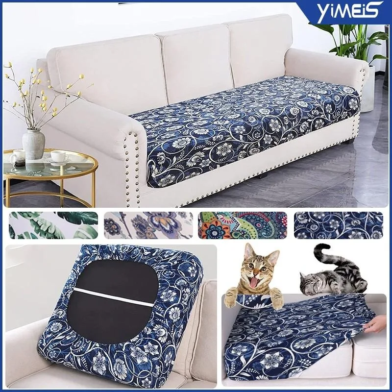 

1-3 Seat Printed Stretch Sofa Seat Cushion Cover Replacement Chair Cushion Covers Stretchy Couch Protector Decor