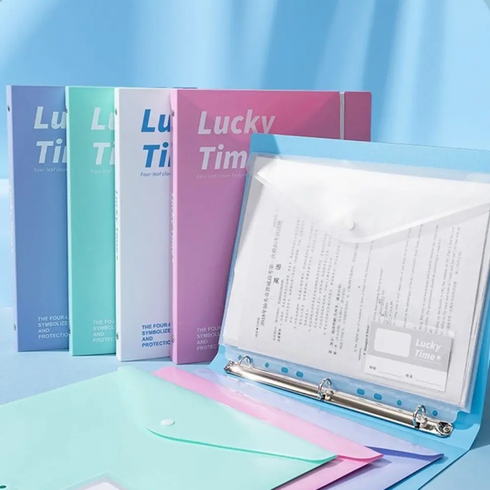 컬러 PP A4 파일 폴더 대용량 3 홀 바인더 폴더 방수 방진 루스 리프 폴더 점수 시험지