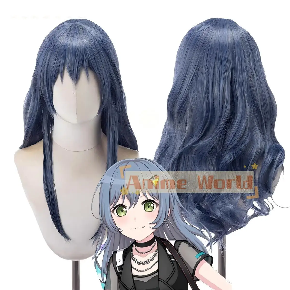 

Anime BanG Dream! Asahi Rokka Cos Cosplay Wig Halloween Carnival Party Props Synthetic Hair Heat Resistant Fiber + Wig Cap