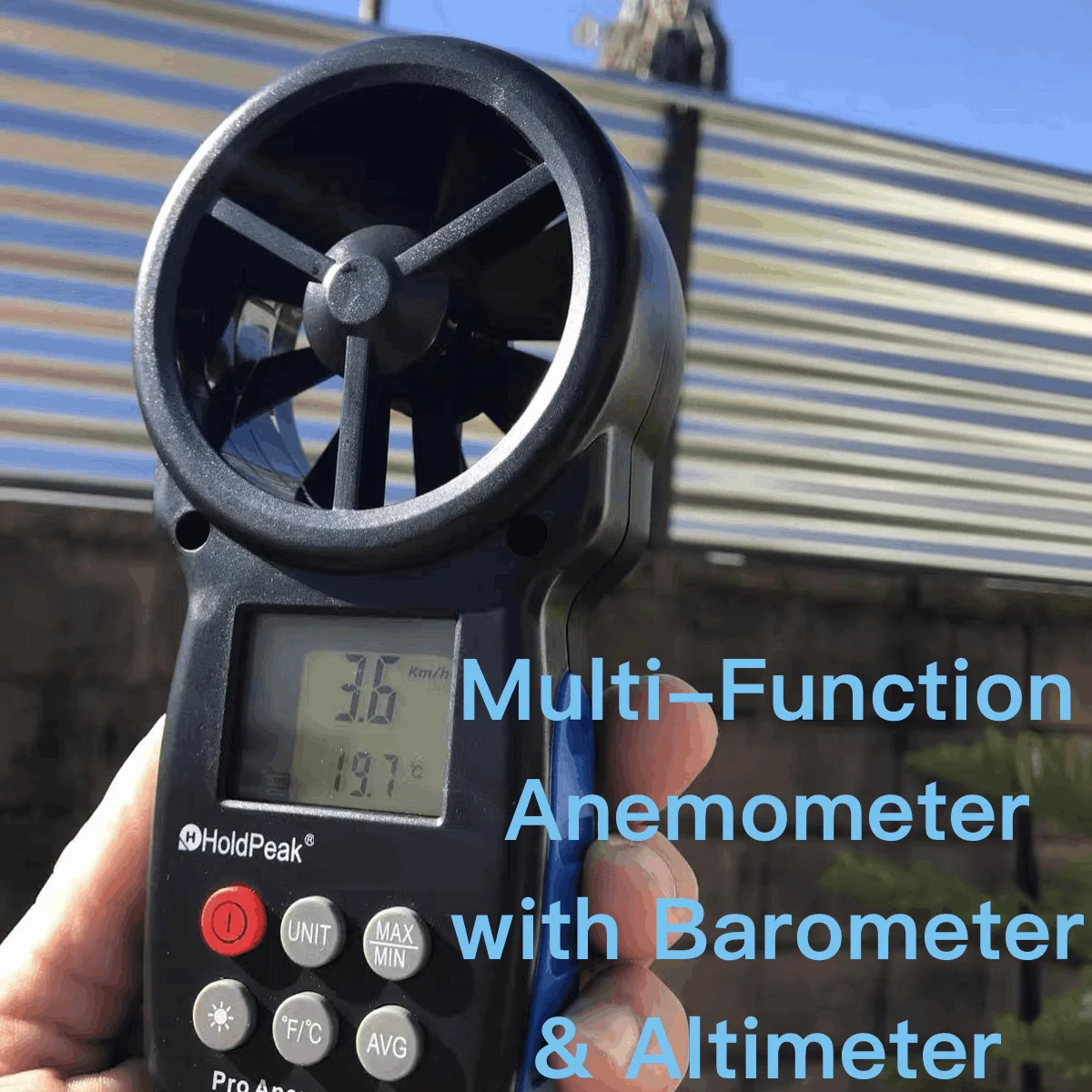 BT-100 Portable Anemometer 0-30m/s Wind Meter with Temp Humidity Barometer Wind Chill for UAV Drone Surfing Shooting Outdoor