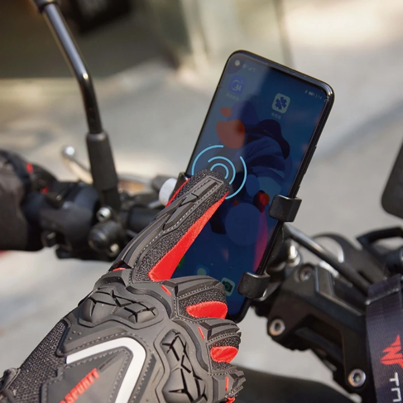 قفازات RS01 الصيفية للدراجات النارية - شبكة مسامية للرجال والنساء كاملة الأصابع ومضادة للانزلاق للحماية من الصدمات لركوب الخيل