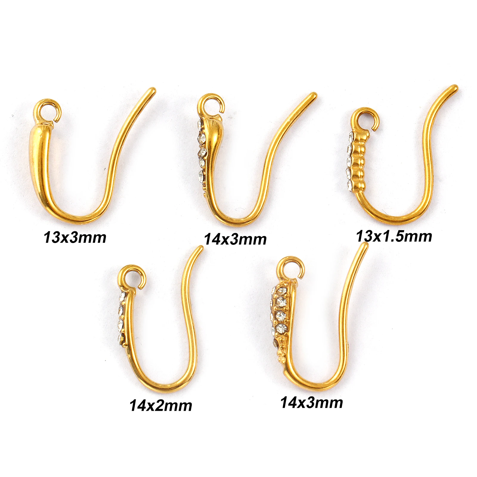 Doreen Box 2pcs Stainless Steel Exquisite Ear Wire Hooks Earrings 18k Gold Plated Earrings For Diy Jewelry Making Accessories