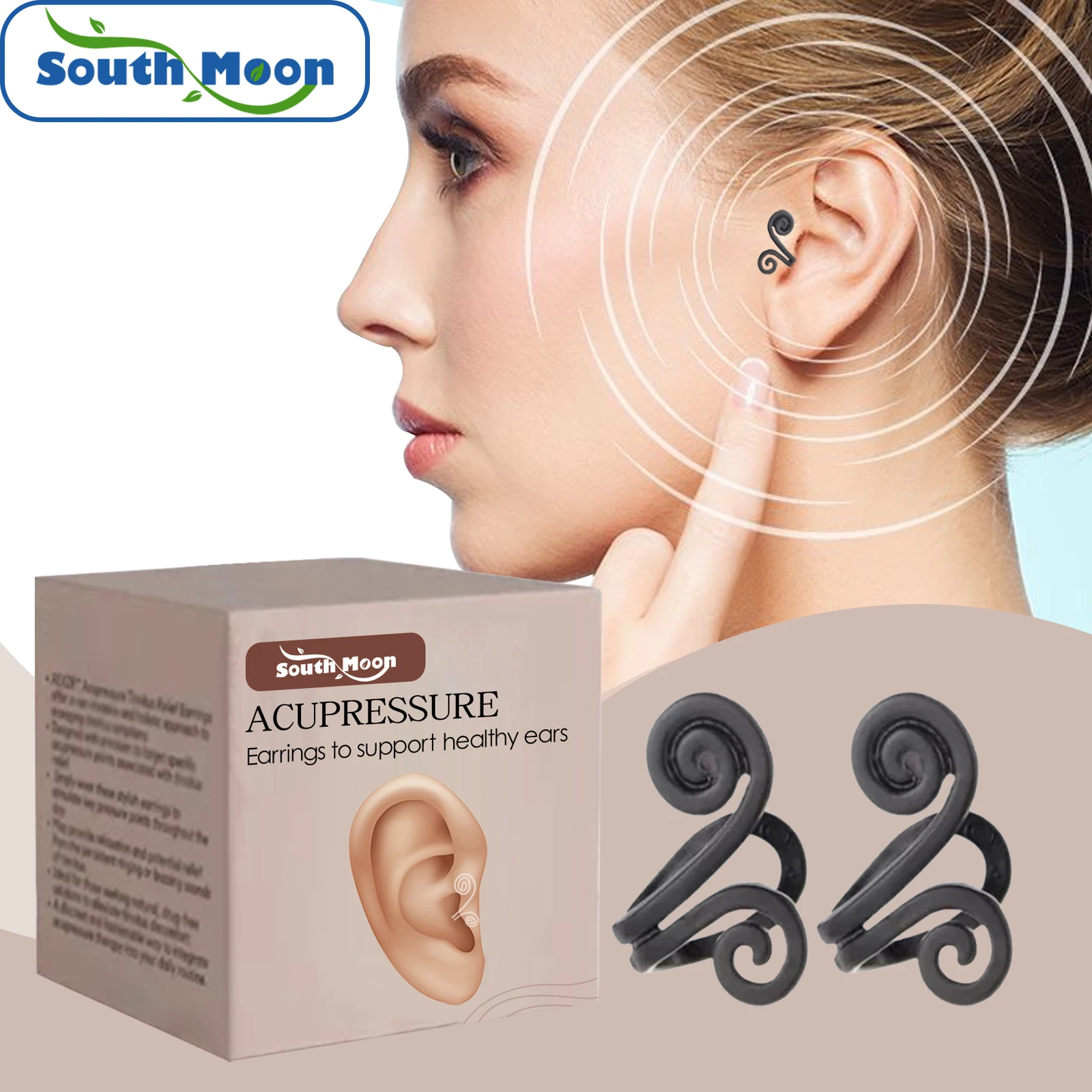 Tinnitus Relief Ear Clip Migraine Dizziness Treatment Hearing Protector Improve Nerve Anti-Tinnitus Acupressure Ear Clip