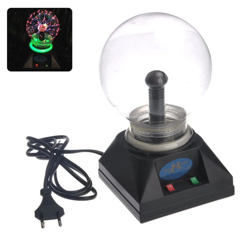 Boule de Plasma colorée 220V, 4 pouces, sphère tactile interactive, affichage électrique statique, Science éducative, veilleuse de bureau