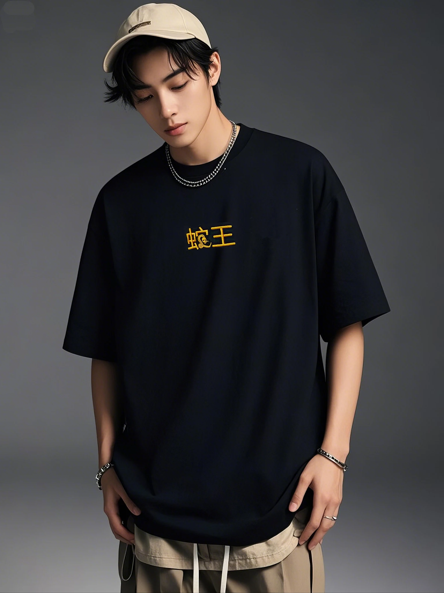 تي شيرت قطني أصلي مثير للاهتمام ثقافة الأفعى الملك الكانتونية