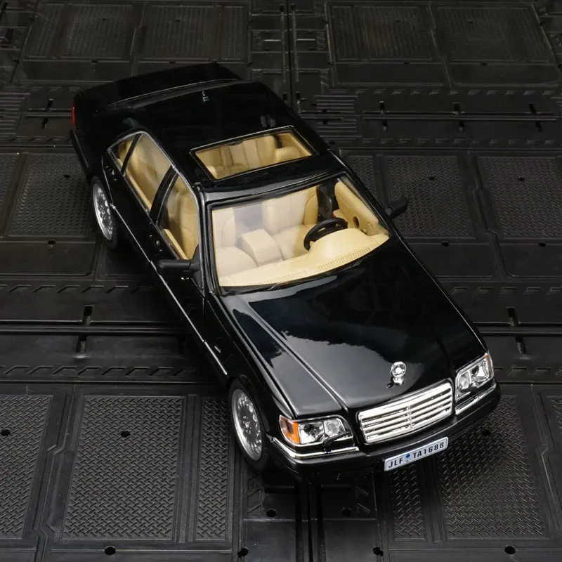 Modèle de voiture en alliage classique W140 S320 SEL pour enfants, vieux véhicule rétro en métal moulé sous pression, collection son et lumière, cadeau de jouets, 1:24