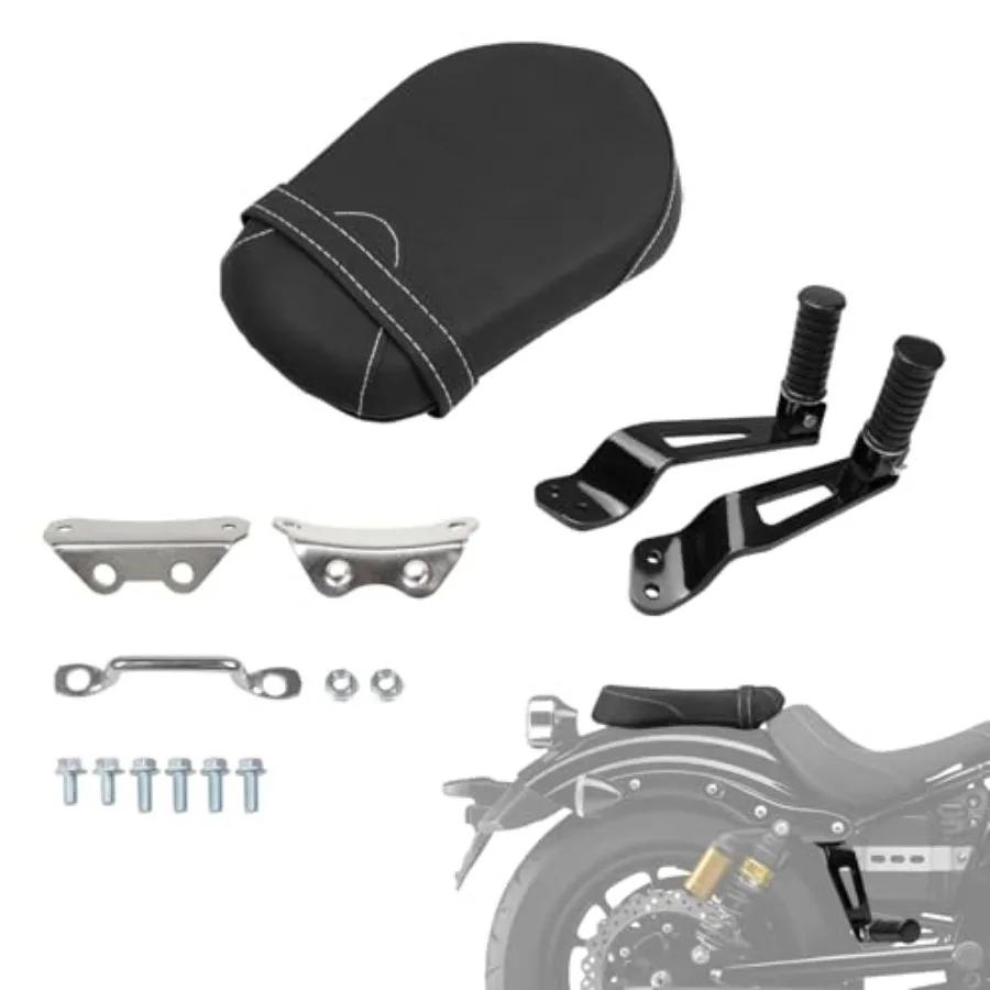 

Motorcycle Rear Pillion Passenger Seat Cushion Pad with Foot Peg Mounts Compatible With For Yamaha Bolt XV950 XVS950 R-Spec 201