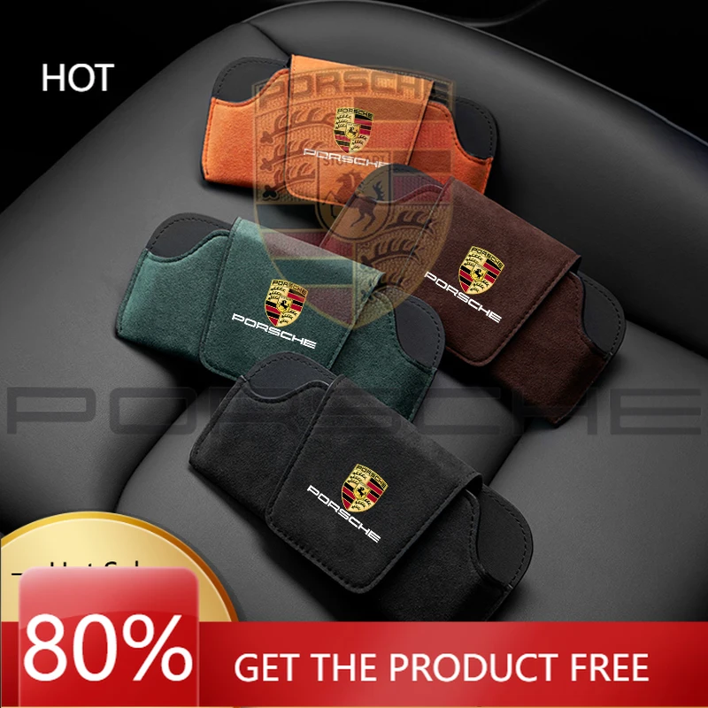 

Porsche Car Sticker Suede Car Glasses Box Sun Visor Glasses Case Storage For Porsche Cayenne Panamera Macan 911 718 Taycan Boxst