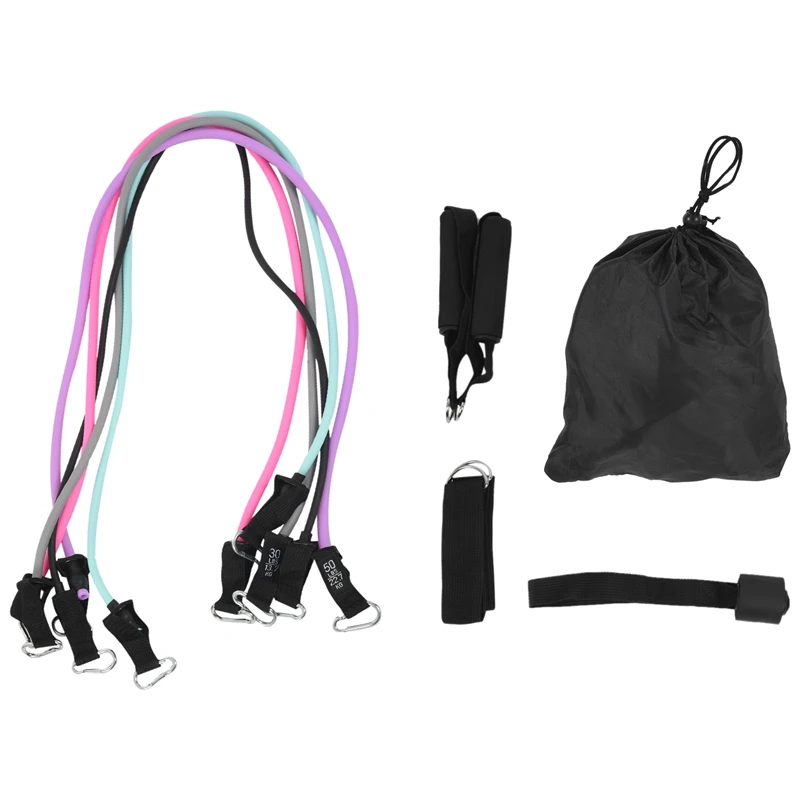 11Pcs Resistance Bands Set Fitness Exercise Bands Yoga Elastic Pull Rope Belt TPE Tension Rope Stackable Up To 150 Lbs