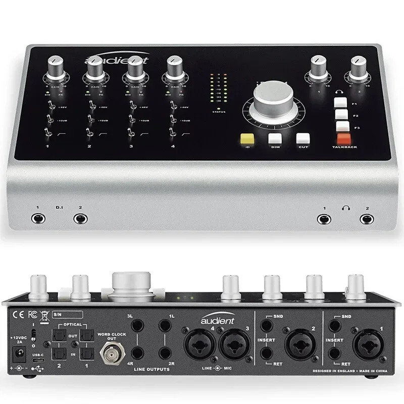 Audient ID4 ID44MKii ID22USB 오디오 인터페이스, 외부 사운드 카드, 라이브 스트리밍 정렬 및 튜닝