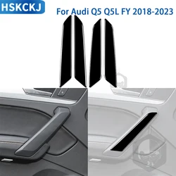 For Audi Q5 Q5L FY 2018-2023 Car Accessories Piano Black Auto Door Armrest Panel Cover Trim Interior Stickers Modification