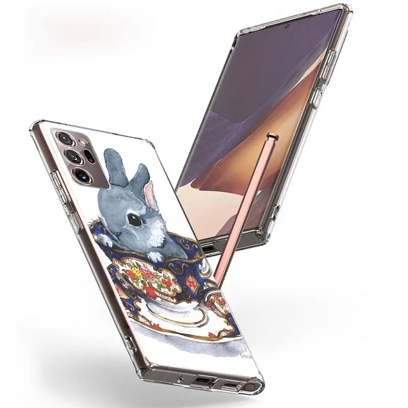 Capa de telefone bonito coelho bebê coelhos, capa para Samsung Galaxy Note 20 Ultra 10 Lite 9 8 J4 J6 Plus J8 M30S M21 M32 M51 M52, tendência fu