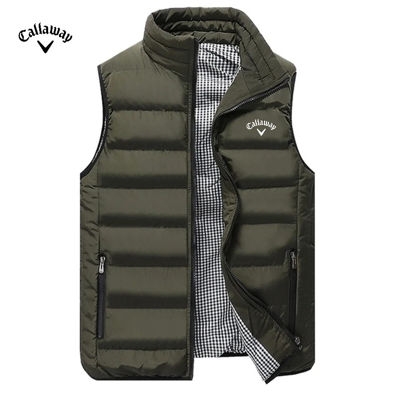 Autumn and Winter Men\'s Embroidered High-quality Cotton Vest Jacket, New Luxury, Casual, Comfortable, Sleeveless Warm Down Jacke