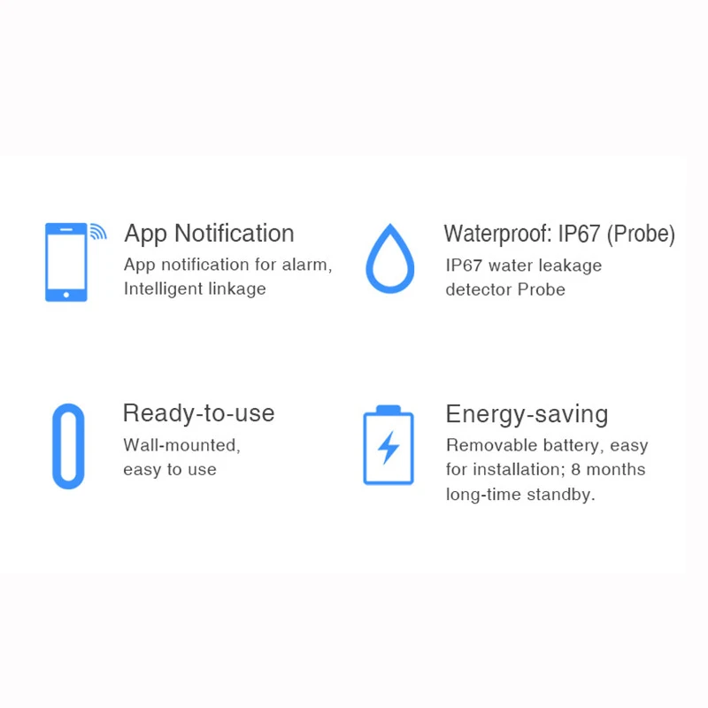 Умный датчик утечки воды Tuya WiF, детектор уровня сигнализации для дома, совместим с Smart Life, Google Home, Alexa