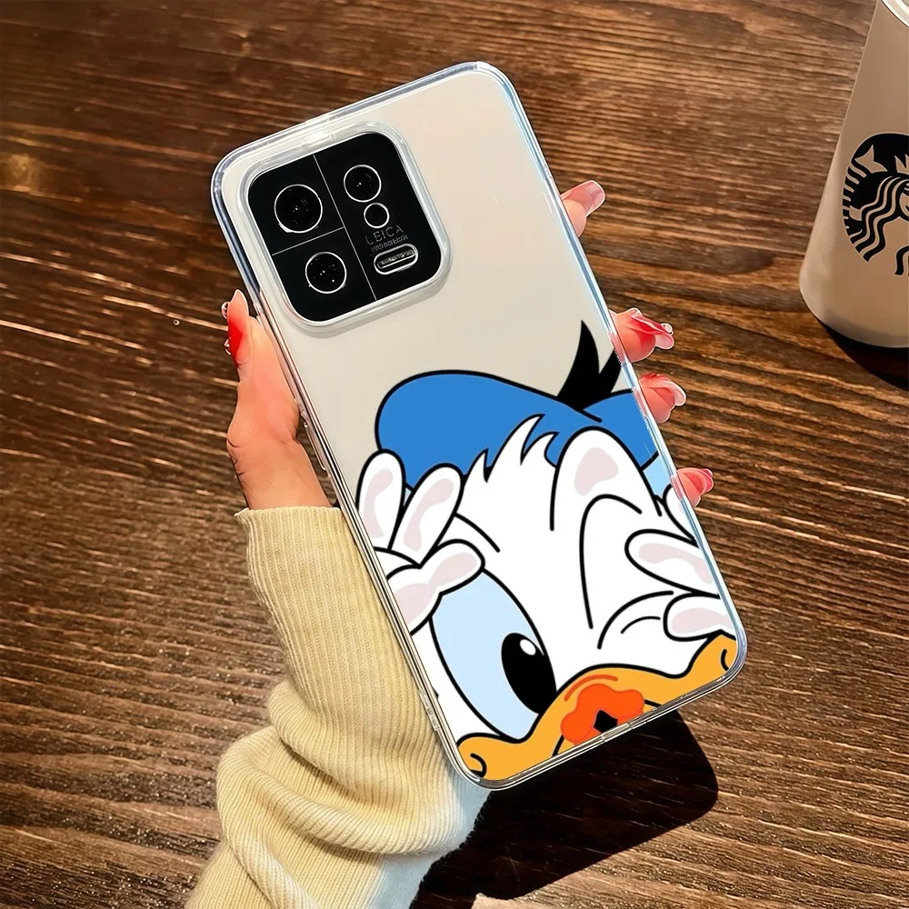 Divertida funda de teléfono del Pato donald, carcasa transparente para Xiaomi 11, Redmi Note 11, 5G, 8T, 9A, 9, 10T, Note8Pro, Note9, 12SUltra