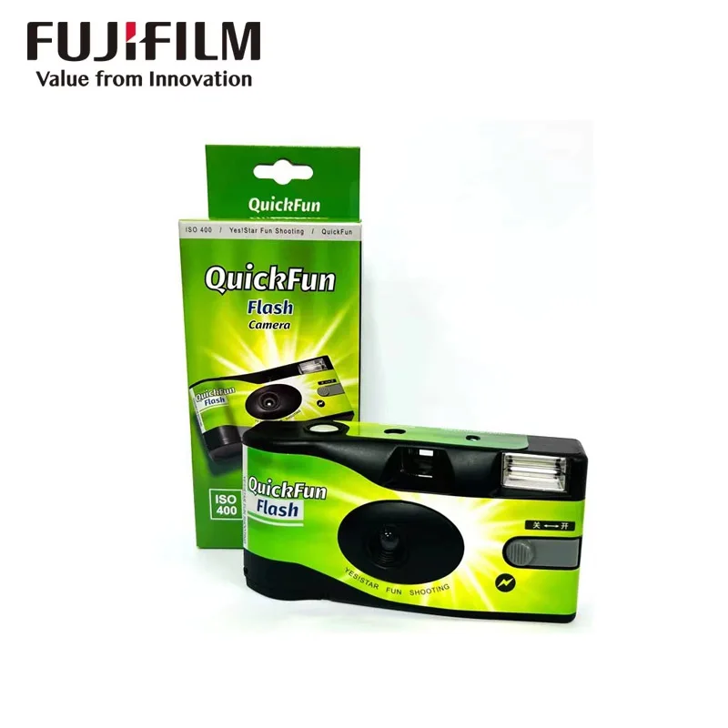 Fuji Disposable Film Camera QuickSnap 1986 Gift Box Set Vintage Film Machine Photo Printer (Expiration date: December 2024