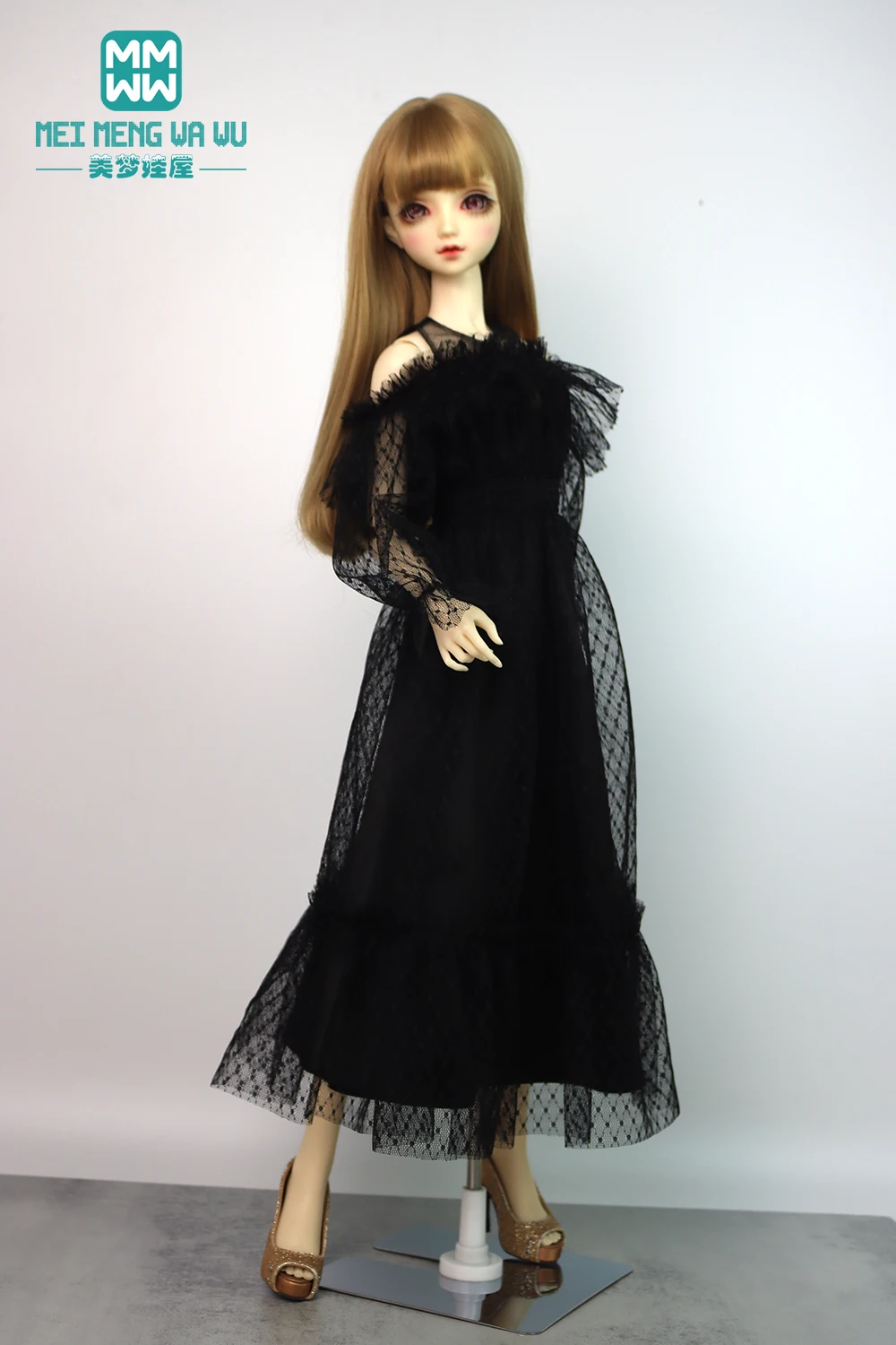 Se adapta a ropa para muñeca BJD 1/3, juguetes, muñeca articulada con bola, falda larga de tul de encaje a la moda