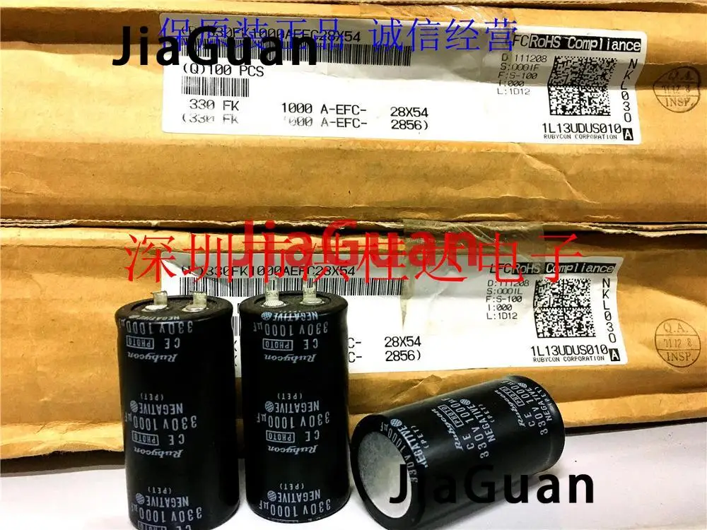 2PCS NEW RUBYCON 330V 1000UF PHOTO-FLASH FK 330V1000UF 28X54MM Flash Electrolytic Capacitor 1000uF/330V