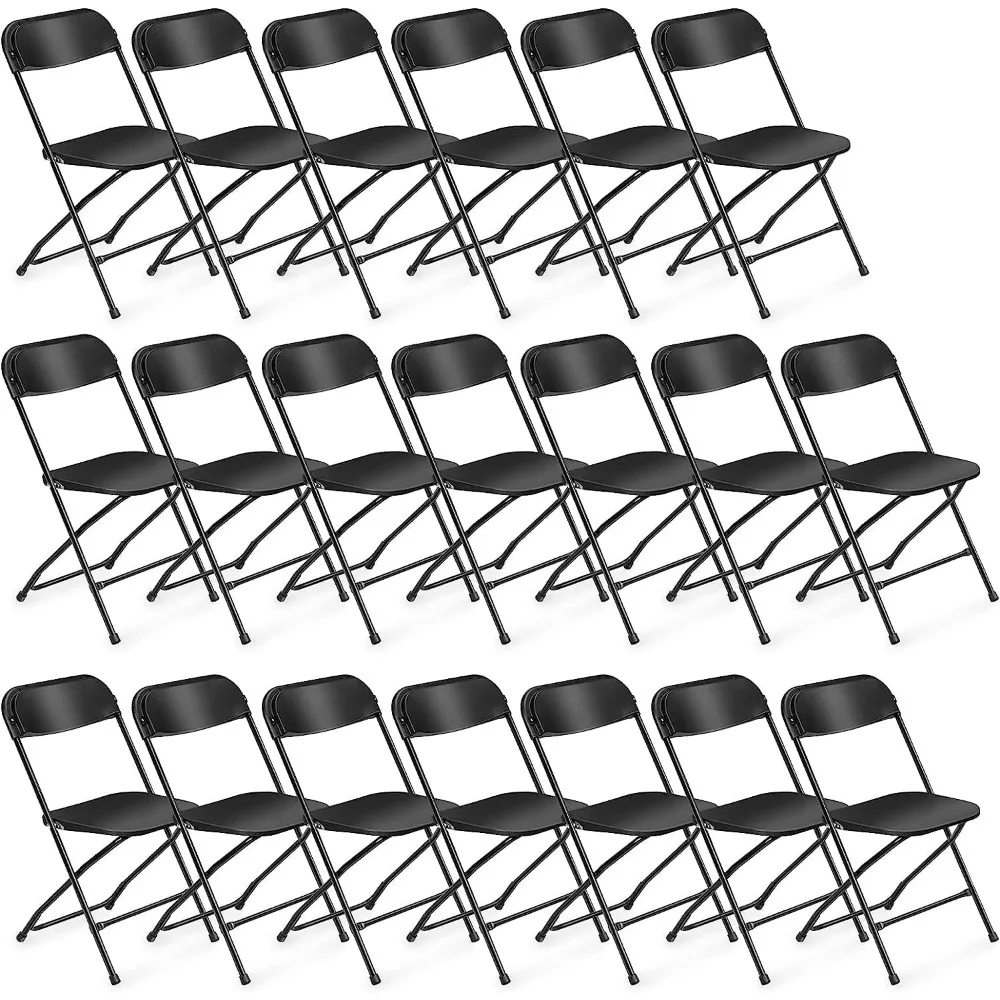 

20 Pack Plastic Folding Chair, Indoor Outdoor Portable Stackable Commercial Seat with Steel Frame,350lb. Capacity for Events