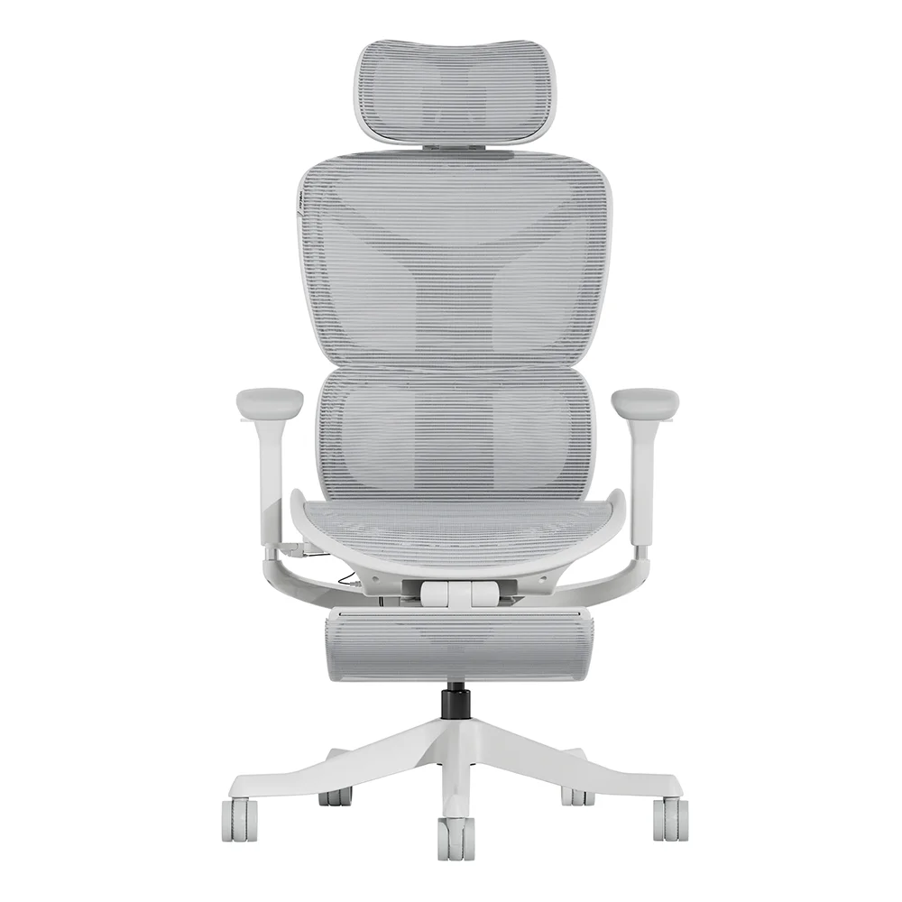 WELAX S9 Ergonomischer Mesh-Bürostuhl mit Lendenstütze, Fußstütze, geräuschlosen Rollen und Verstellbarer Sitzhöhe & Sitztiefe – Gaming- und Homeoffice-Stuhl