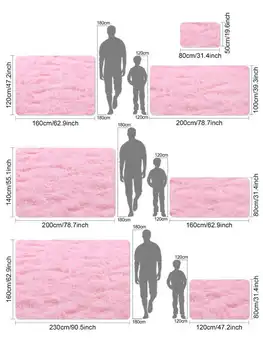 粉紅兒童房地毯,可愛女孩房地板軟墊,客廳裝飾,白色蓬鬆大兒童床邊地毯 8 最佳銷售 可愛的地毯 - №3