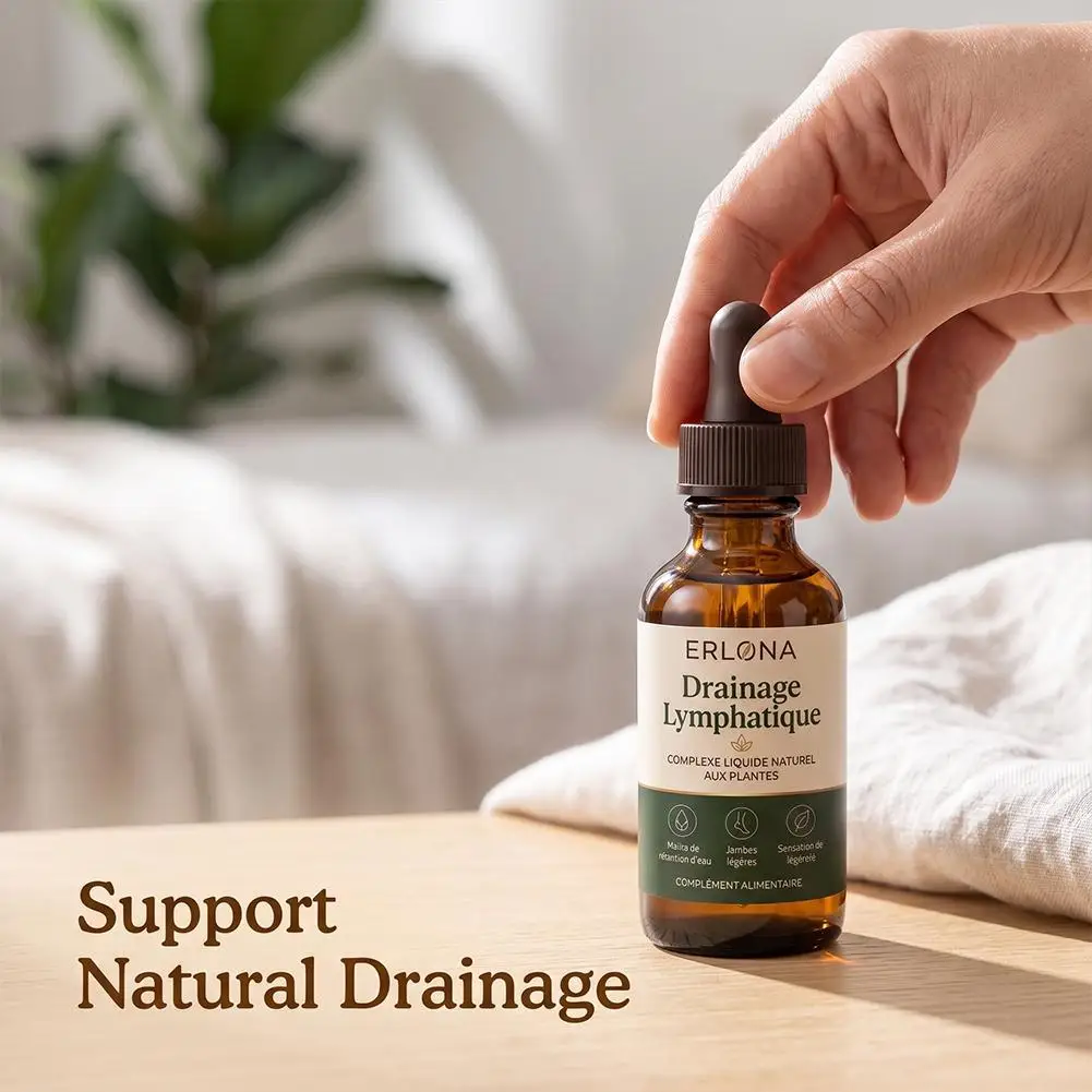 ERLONA Premium Lymphatic Drainage Drops,Multi Plant Blend Mixed Supplement Ampoule, For Improve Swelling Support Body Care