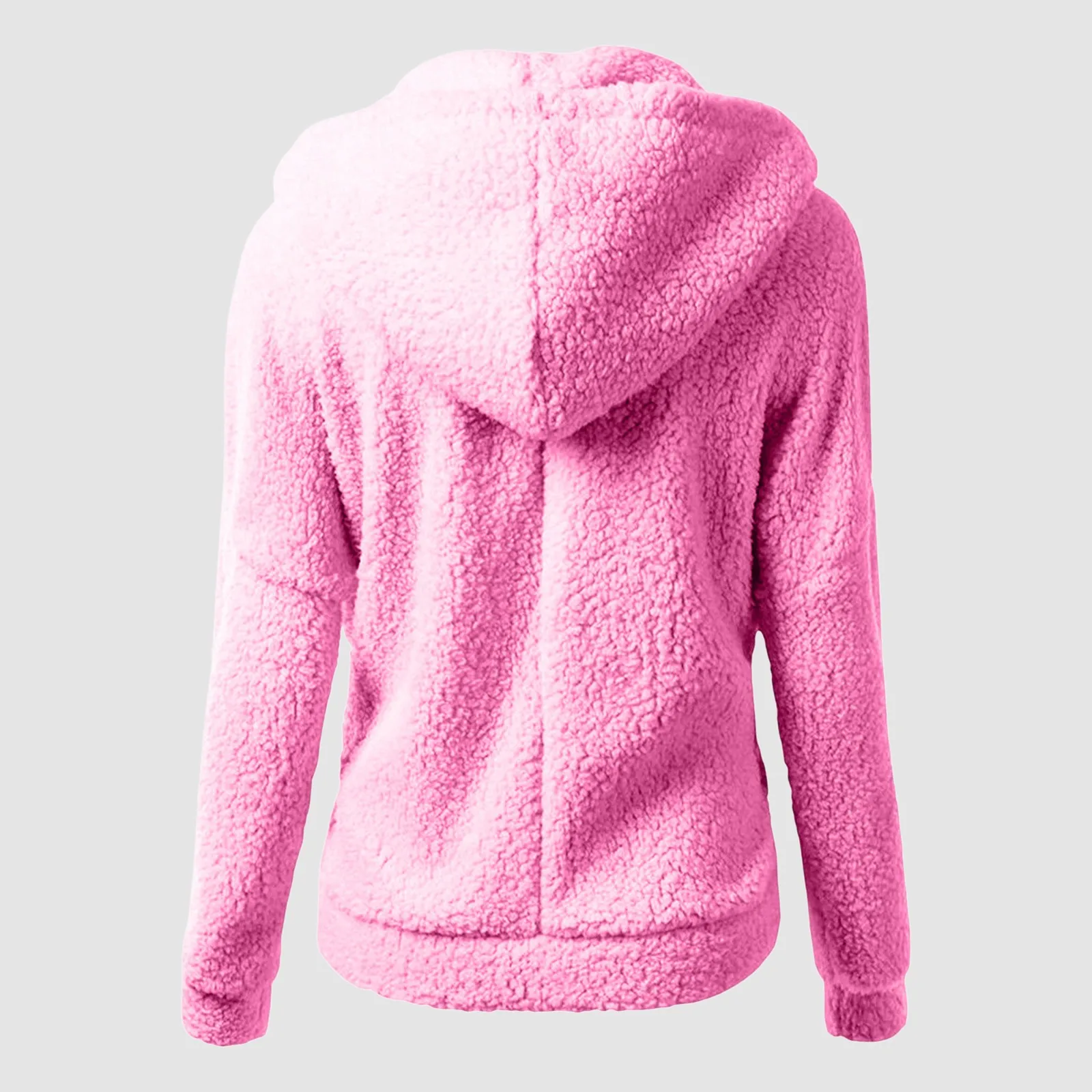 Y2k Solid Color Zip Up Hoodies Women Sweatshirt Harajuku Casual Sport Coats Autumn Winter Warm Wool Outwear Coat With Pockets