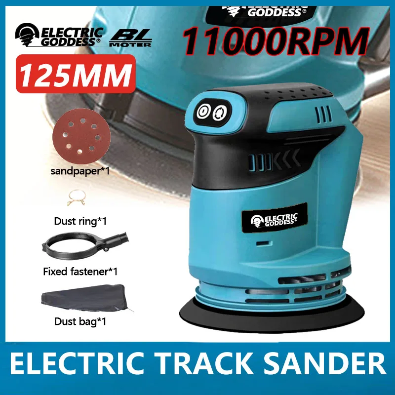 

Electric Goddess 125mm Random Track Electric Sander Sandpaper Wood Grinder Polishing Machine Sander Tool for Makita 18V Battery