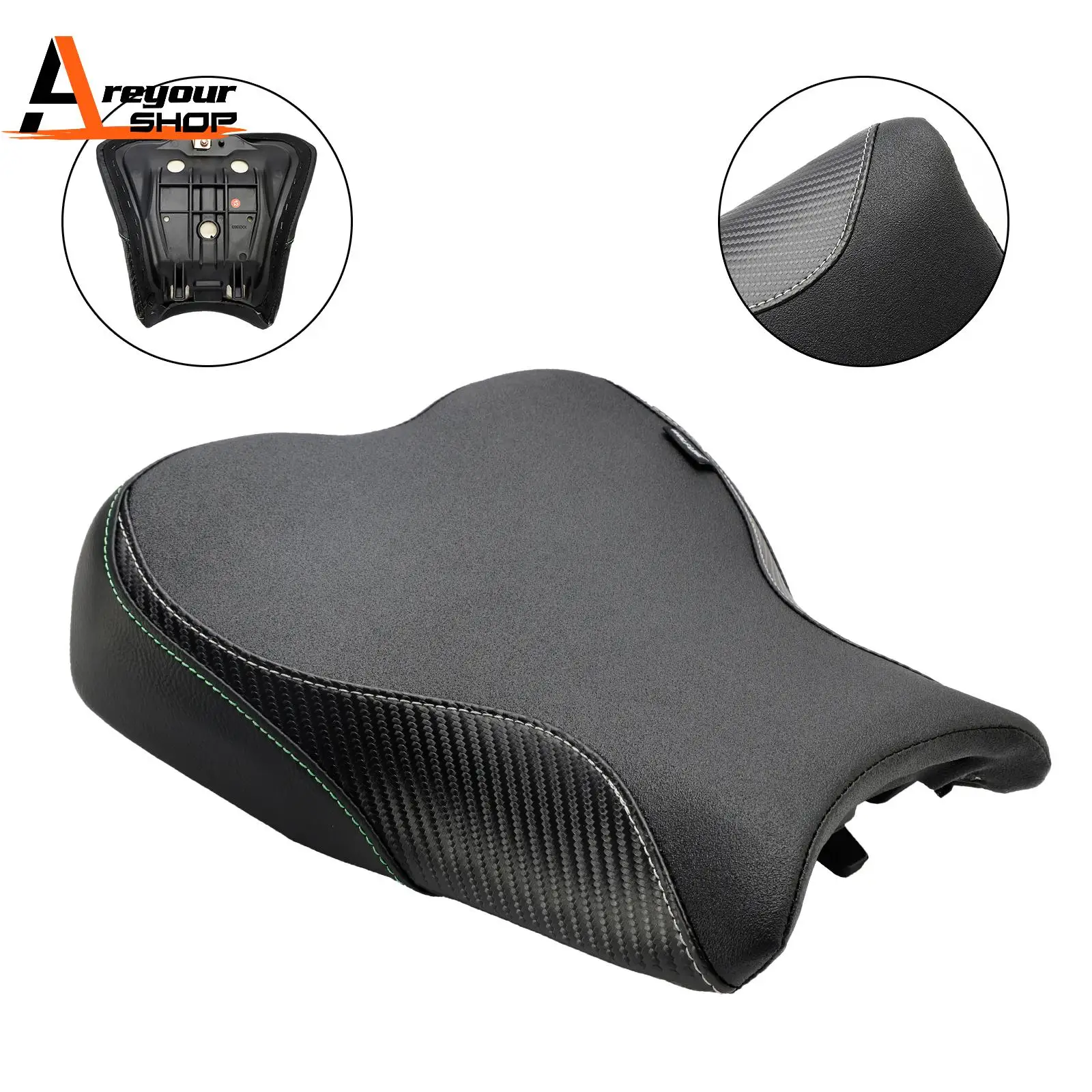 

Front Raider Seat Driver Cushion Pu Fit Black for Kawasaki Ninja Zx-4R Rr 2023
