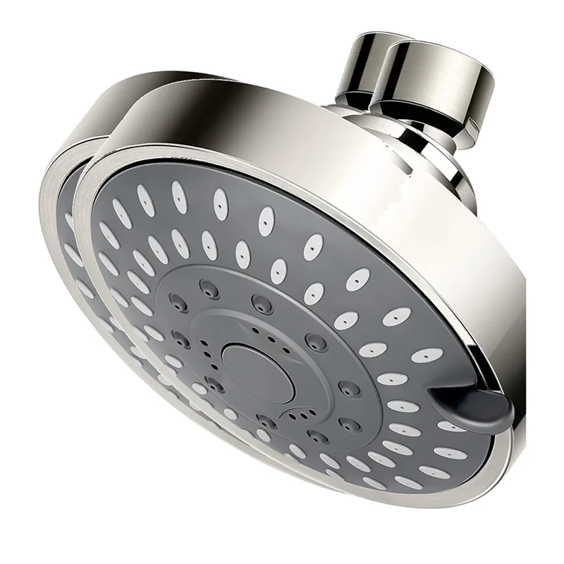 

【TODAY-ONLY!】High Pressure Shower Head(5-Mode), High Flow Fixed Design- Brushed Nickel 4-Inch