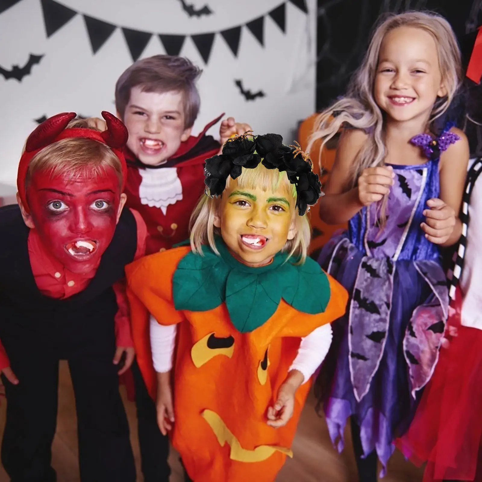 

Halloween Rose Flower Headband Lightweight Fake Rose Headdress Comfortable Party Hair Hoop Festival Cosplay Headband