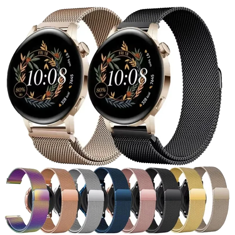 20mm 22mm Milanese Loop For Huawei Watch GT 3 GT 2 42mm 46mm/GT Runner/GT3 SE Metal Steel Strap For Huawei Watch 5 4 3 Pro GT2E