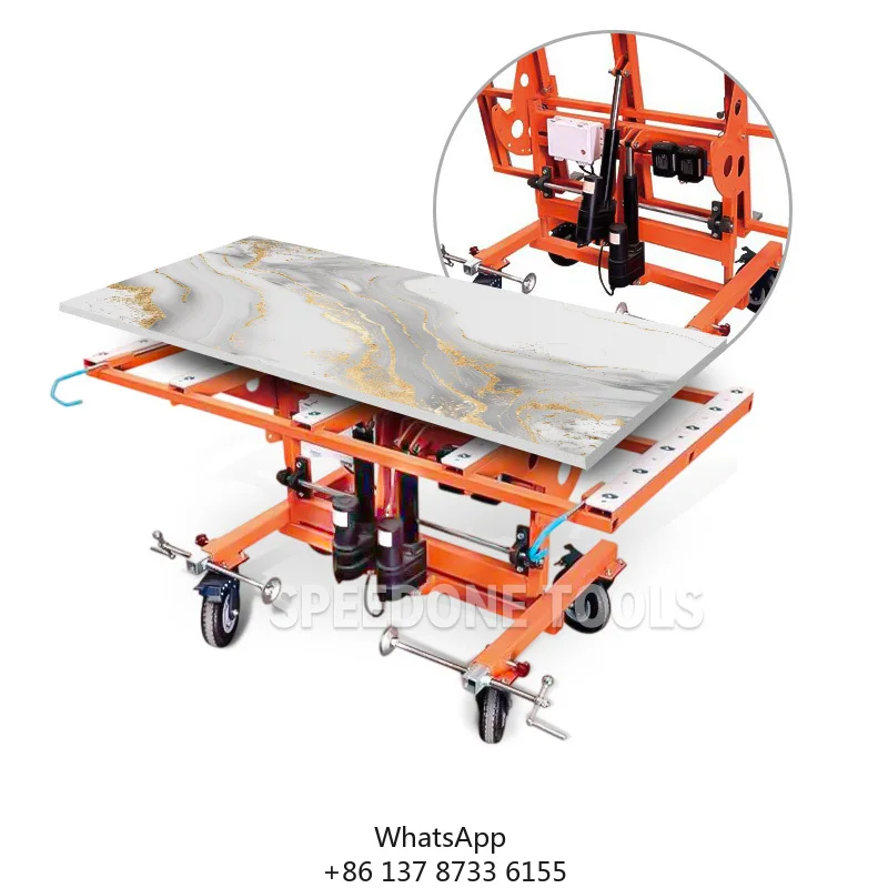 Electric Lift Slab Transport Cart Kitchen Countertop Installation Granite Cart Trolleys For Granite FBYS-J
