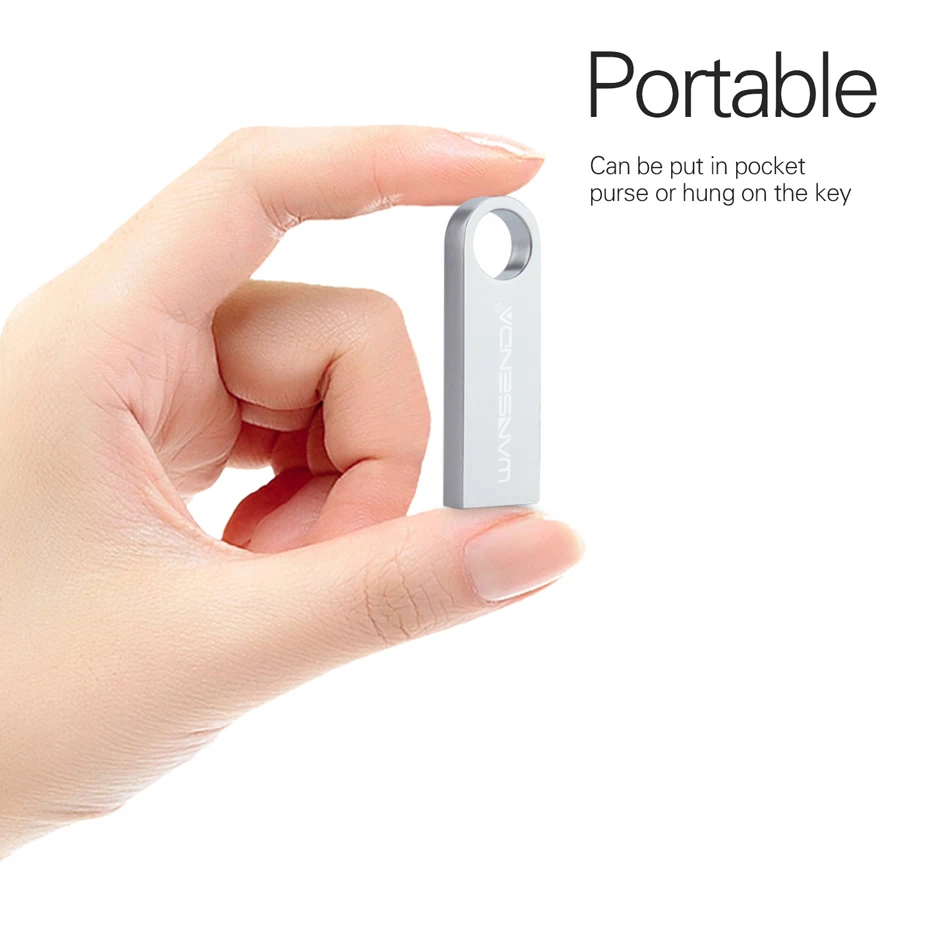 WANSENDA Mini USB แฟลชไดร์ฟโลหะปากกาไดรฟ์32GB 16GB 8GB 4GB Pendrive กันน้ำ64GB USB 2.0หน่วยความจำแฟลชไดร์ฟ