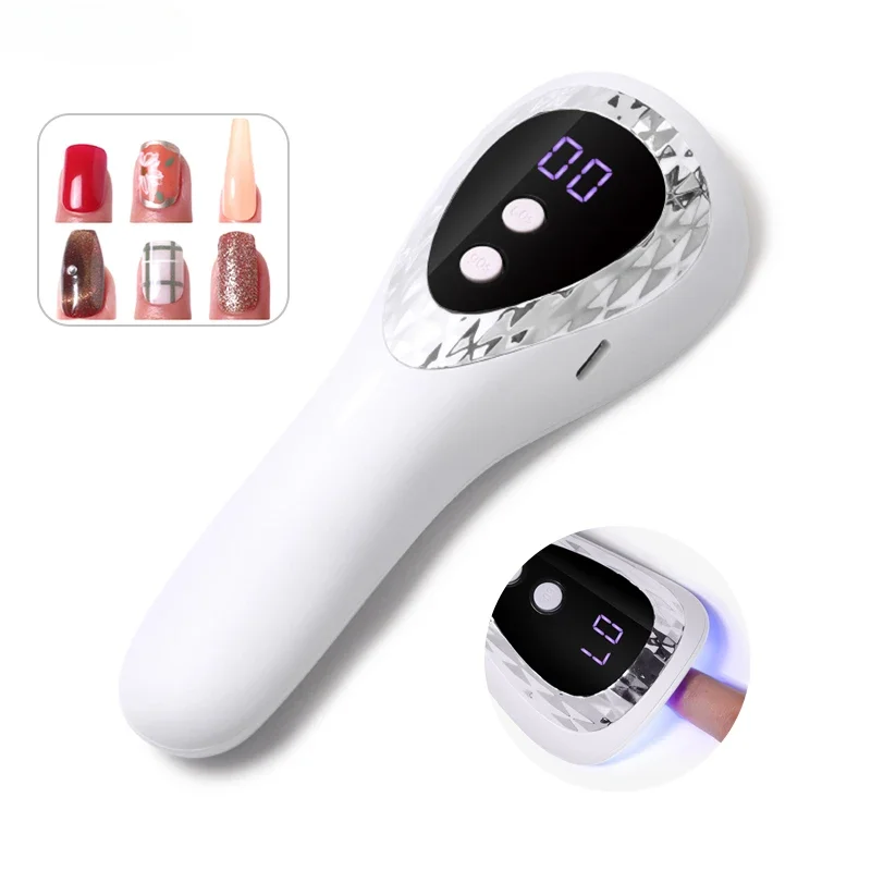 Secador de uñas, máquina de fototerapia portátil, pantalla de visualización, lámpara para hornear recargable, lámpara de secado rápido, herramientas inalámbricas para uñas, lámpara Led