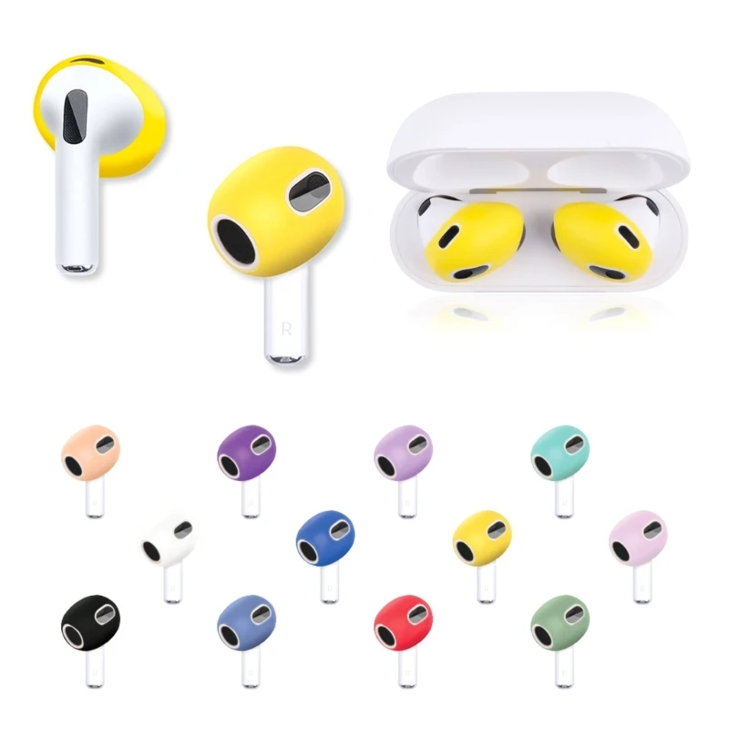 3คู่ซิลิโคนที่มีสีสันหูฟังหูฟังสำหรับ Airpods Pods 3หูฟังหูฟังหูฟัง