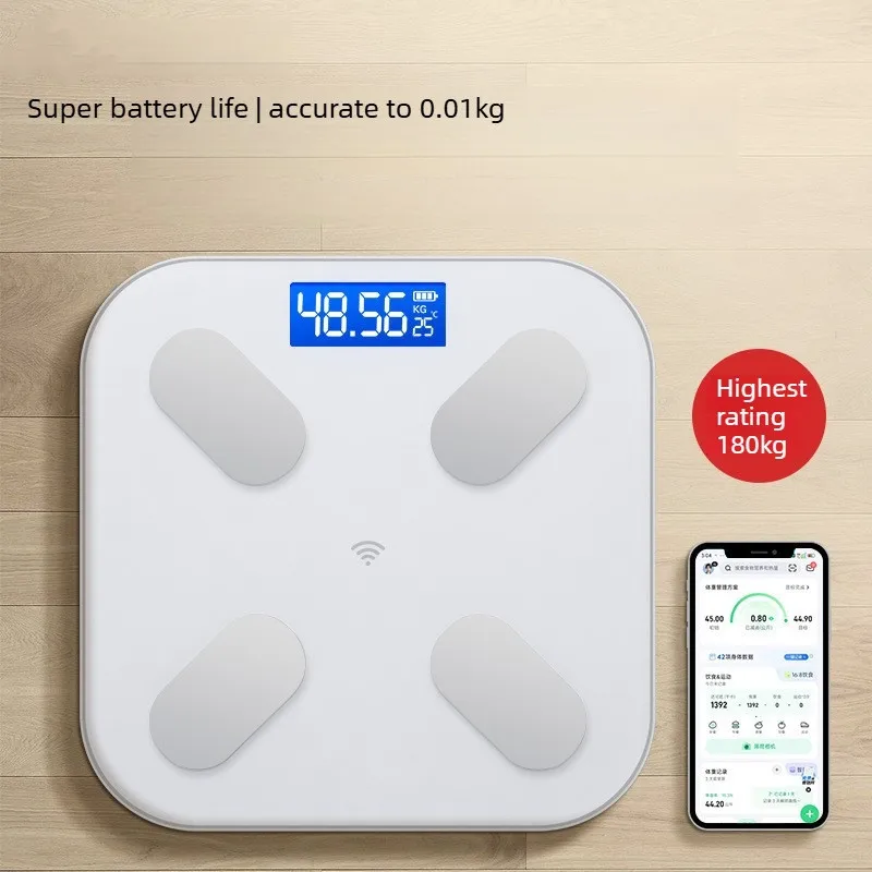 Smart Digital Body Scale, Rechargeable BMI Weight Scale, Electronic Body Fat Scale, LED Display Health Monitor for Home