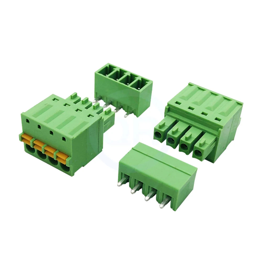 (5 Sets) 15EDGKD 2EDGKD 3.5MM Screwless Plug-In PCB Connector KF 2EDGV/R 3.5 Right Angle Straight Pin Spring Push Down 2-24Pin