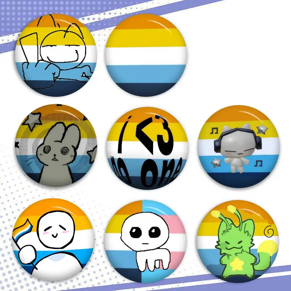 Aroace Pride Anime Button Pin, handgefertigte Brosche für Kleidung, Cartoon-Abzeichen, Rucksack-Dekoration, Schmuckzubehör