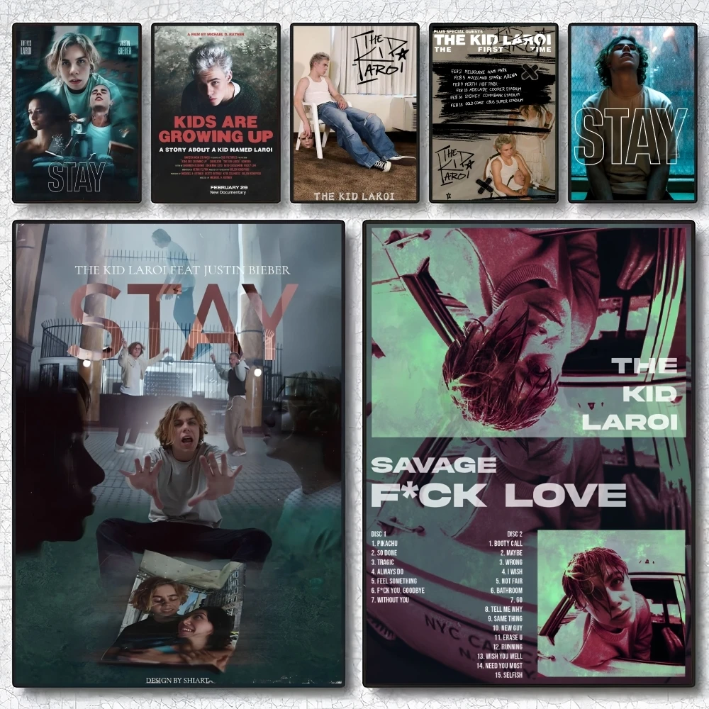 

The Rapper K-kid L-LaroI Poster Self Adhesive Wall Stickers Removable Room Decor Aesthetic Space Decor Murals Gift