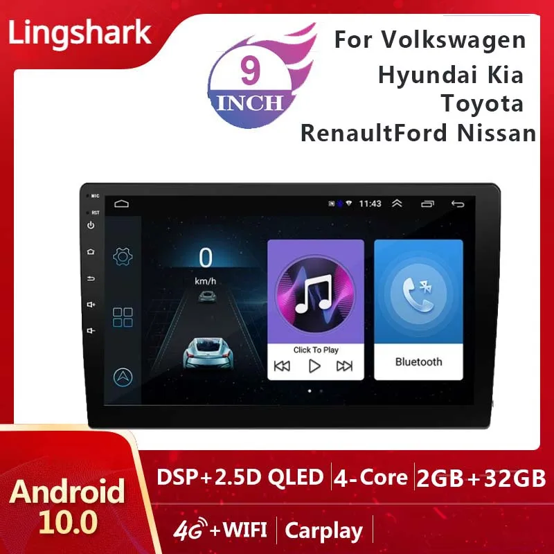 

9 inch Universal GPS Navigation Head unit for Volkswagen Toyota Hyundai Kia Renault Ford NissanMultimedia Player