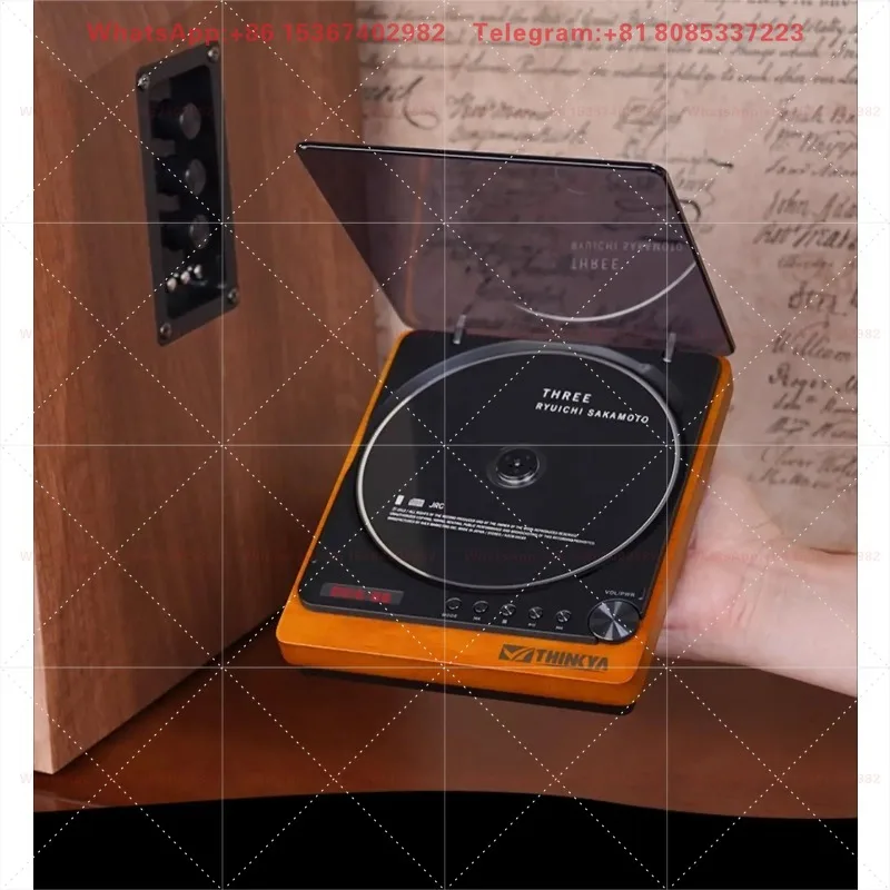 Retro Bluetooth CD Player Audio Player Without Built-in Speaker Home Desktop Multimedia Music Player