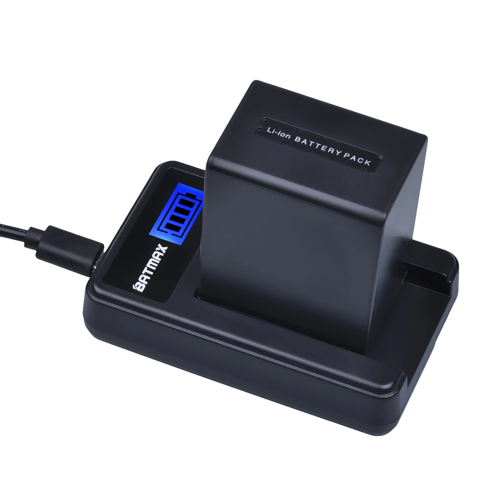 Batmax NP-FV100 NP FV100 Akku + LCD-USB-Ladegerät für Sony DCR-SR15 FDR-AX100 AX100E HDR-CX105 PJ260VE HC9 PJ10 TD20V SX83E SX63E