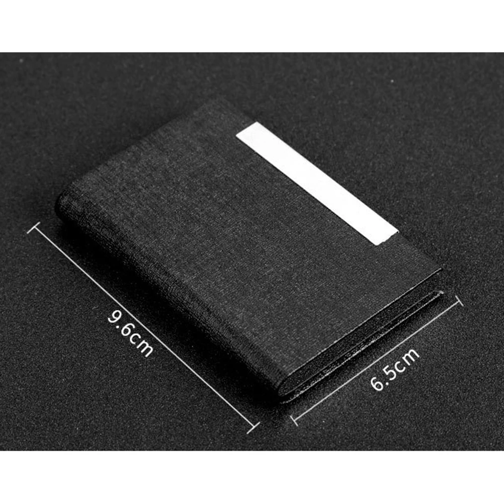 

Portable Stainless Steel and PU Business Card Holder Case Blue Fashion Elegant Name Organizer Business Wallet for Id Credit