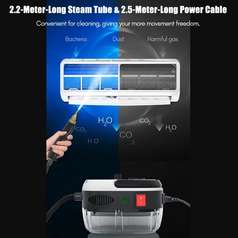 Steam Cleaner High Temperature Sterilization Air Conditioning Kitchen Hood Home /Car Steaming Cleaner US Plug /EU Plug 2500W