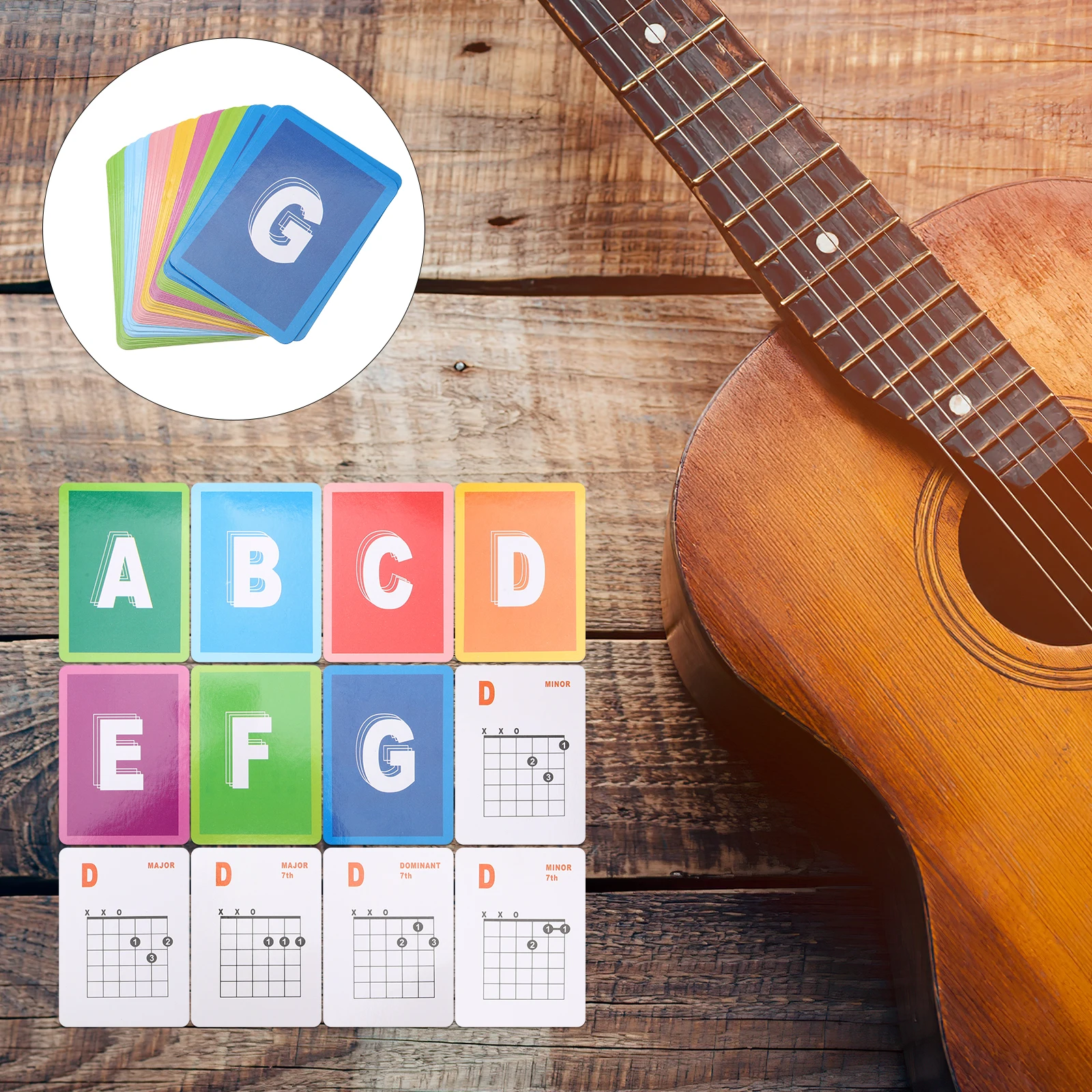 

49 Pcs Guitars Chord Diagram Stuff Chart Laminated Electric Bass Cards for Beginners
