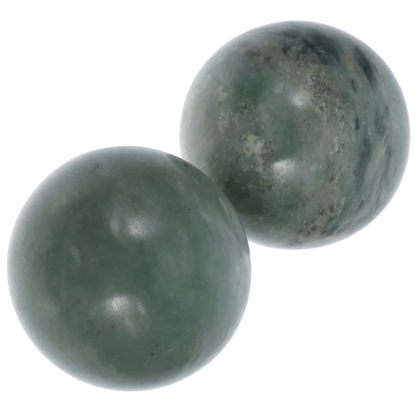 

2pcs Jade Balls 5Cm Dark Green Polished Fitness Ball For Hand Exercise Stress Relief Meditation Tool Chinese Baoding Balls