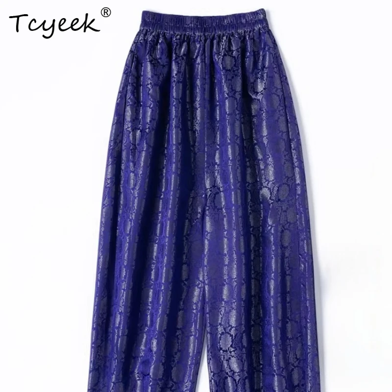 

Tcyeek 100% Real Mulberry Silk Pants Women 30MM Silk Harem Pants 2026 Elastic Waist Casual Woman Clothing Pantalones De Mujer