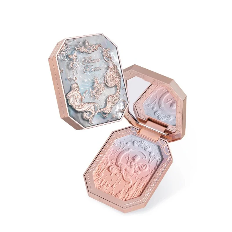 Flowerknow Moonlight Mermaid Cheek Blusher Powder Gradient Blush Long Lasting Matte Finish Face Powder